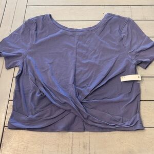 COREIO cropped twist short sleeve top Sz Large
